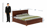 Amer Solid Sheesham Wood Bed With Box Storage (King Size, Natural Finish)